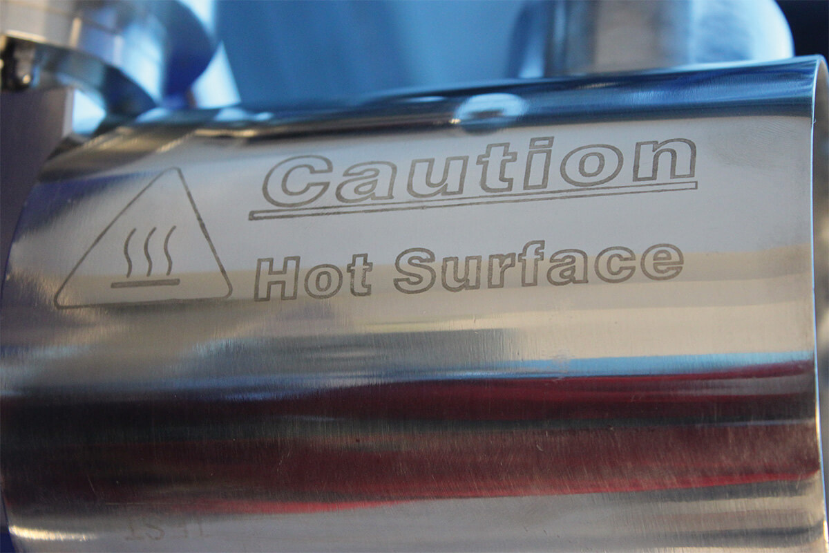 motore elettrico acciaio inox con incisione personalizzata