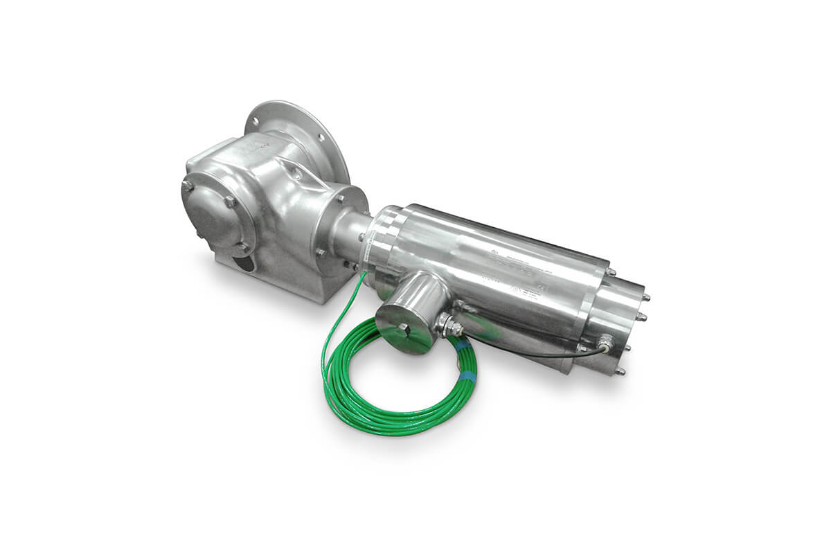 motoriduttore di velocità ortogonale a coppia conica in acciaio inox con encoder e freno