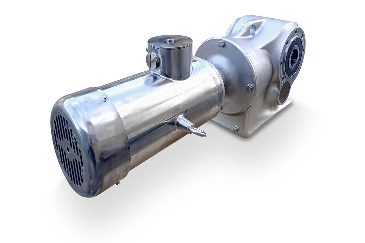 motoriduttore di velocità ortogonale a coppia conica in acciaio inox