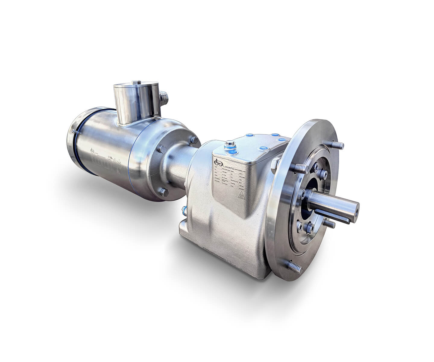 riduttore di velocità coassiale in acciaio inox 316 con flangia uscita