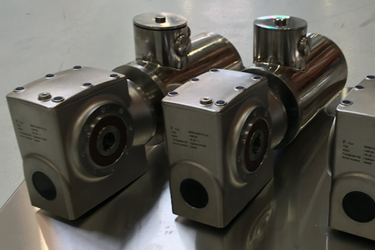 riduttori di velocità a vite senza fine con precoppia in acciaio inox 316